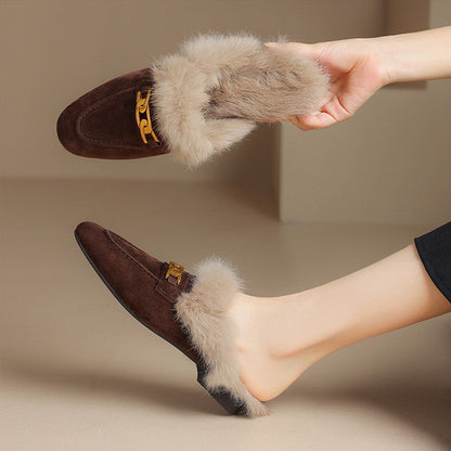Lynara | Pantofole In Pelliccia Chic Marrone