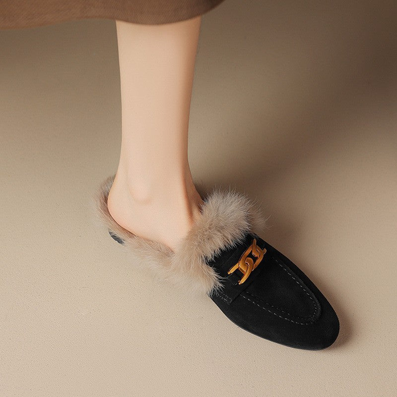 Lynara | Pantofole In Pelliccia Chic Nero