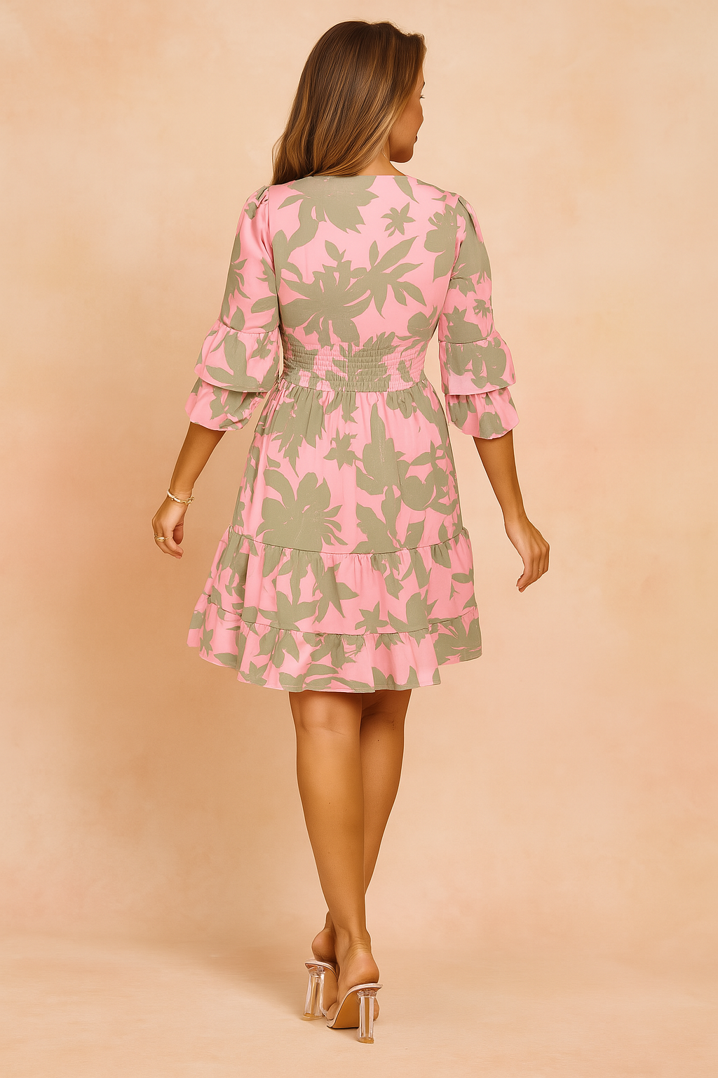 MARBELLA | Elegante abito estivo midi rosa 1