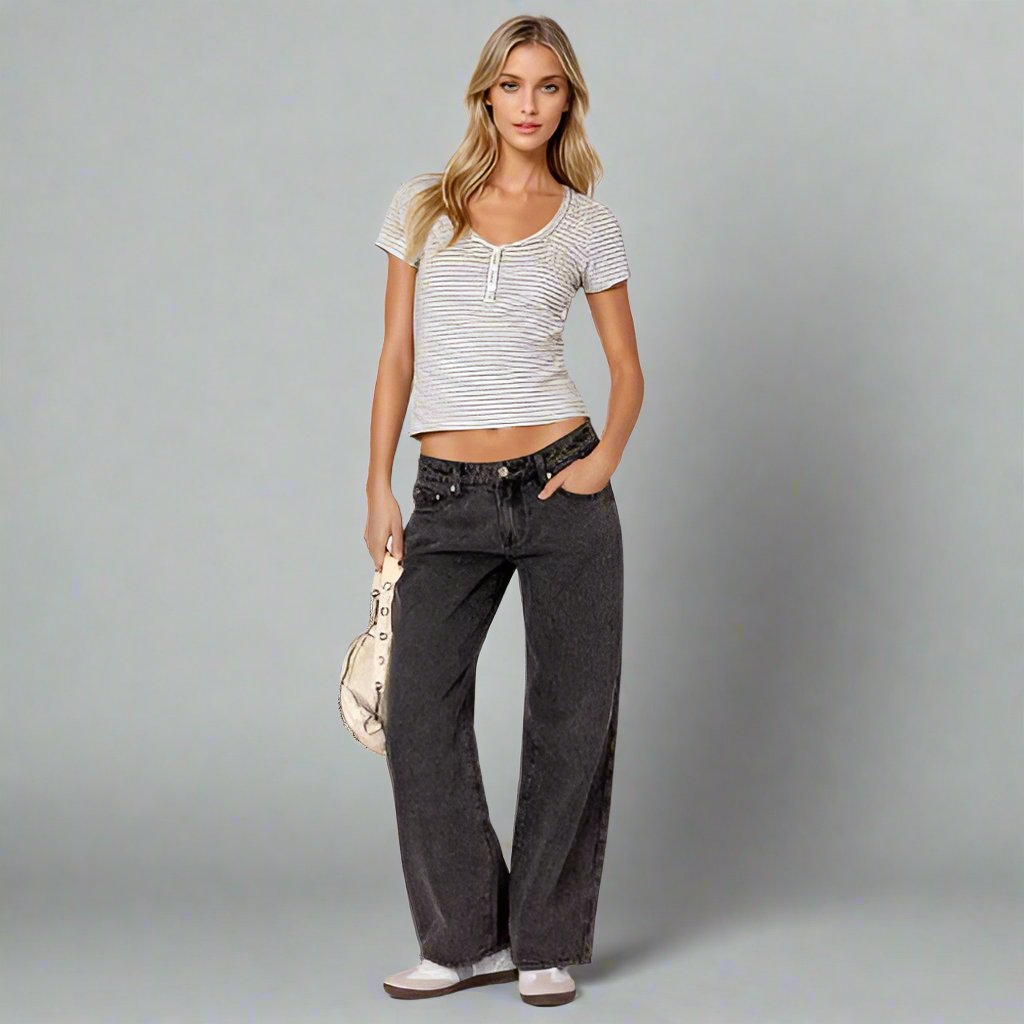 Jeans Donna Vita Bassa Gamba Dritta