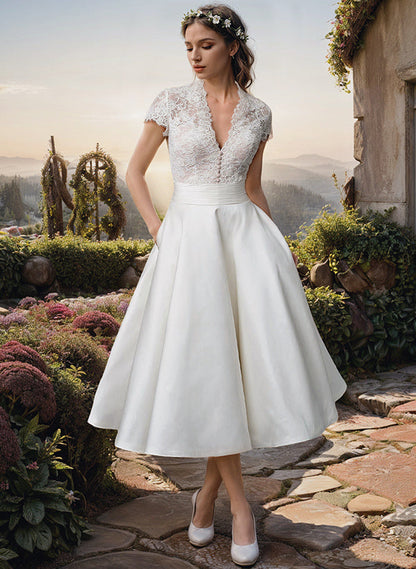 Abito Midi Donna con in Pizzo