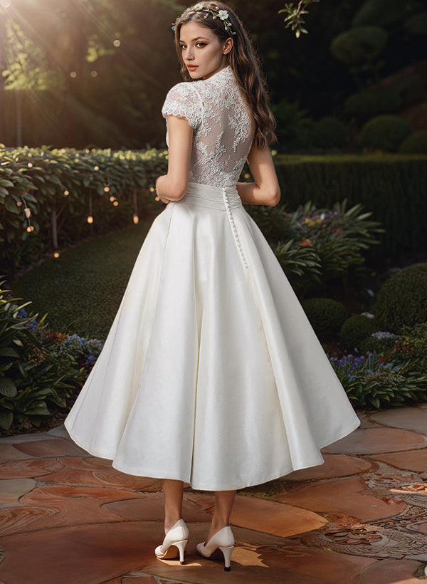 Abito Midi Donna con in Pizzo