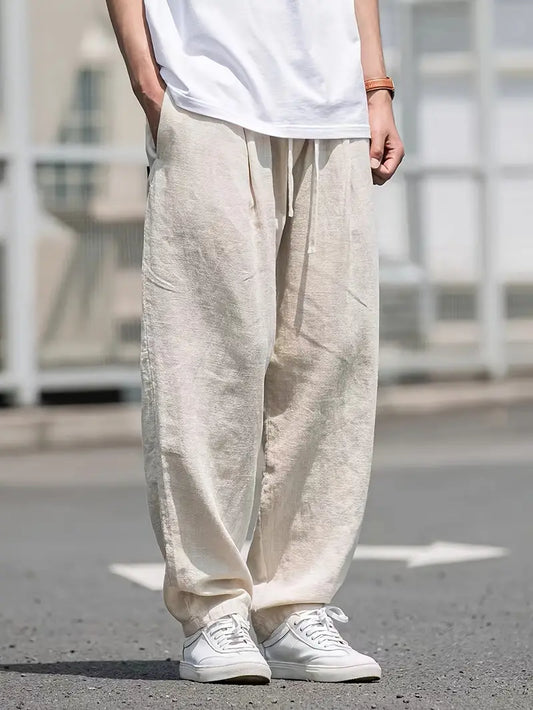 Pantaloni Lino Uomo Baggy Estivi Comodi - Brentozzi