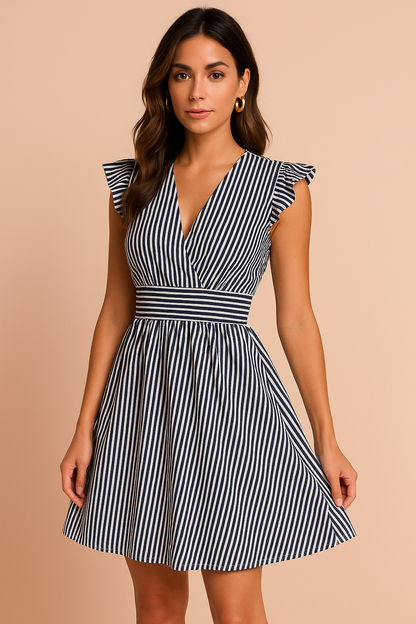 Madison | Elegante abito a righe lungo fino al ginocchio 1