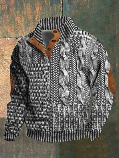 Maglione Casual Con Bottoni Per Uomo | Tervon Grigio chiaro