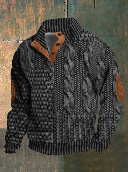 Maglione Casual Con Bottoni Per Uomo | Tervon Grigio scuro
