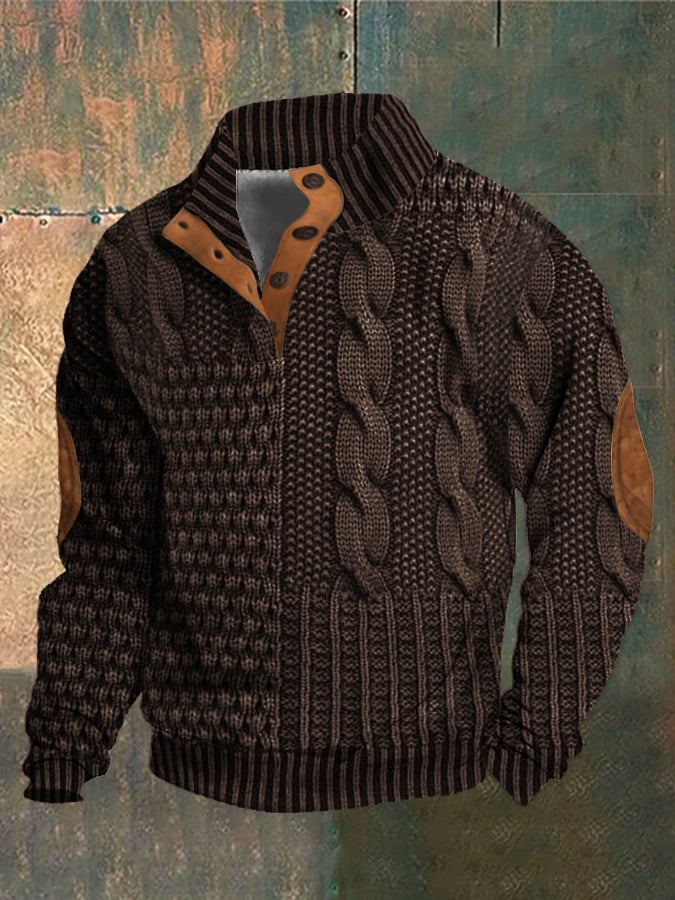 Maglione Casual Con Bottoni Per Uomo | Tervon