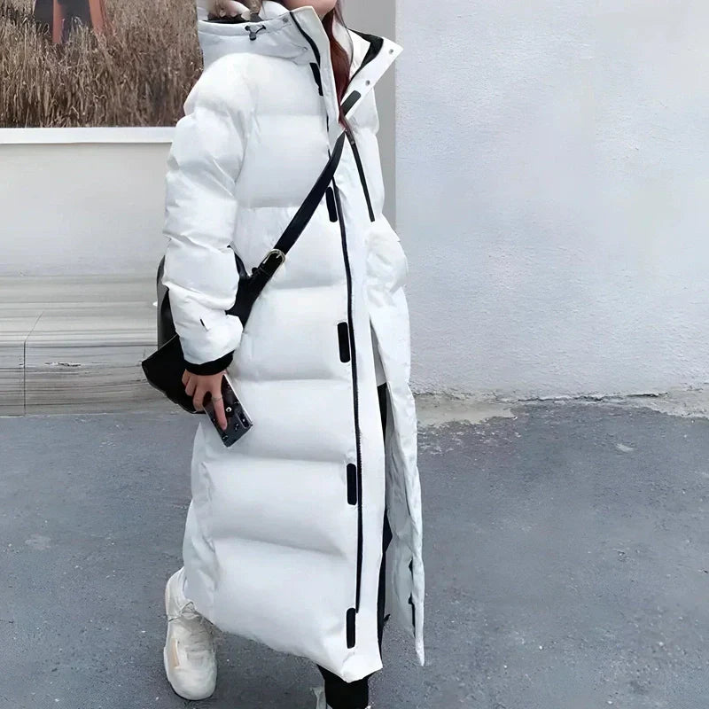Giacca Lunga Donna in Tessuto Antivento Stile Elegante