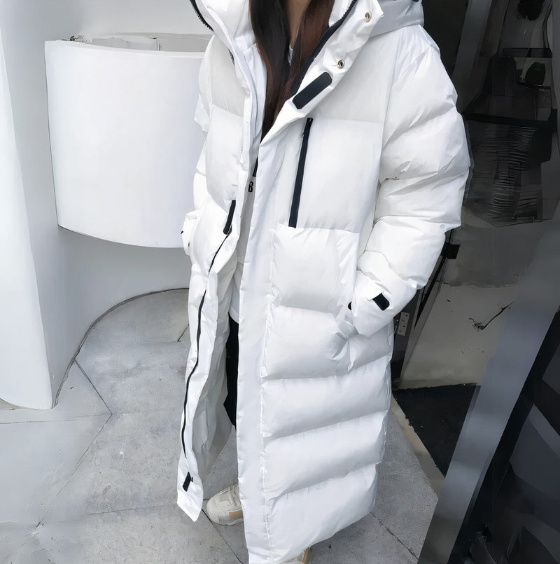 Giacca Lunga Donna in Tessuto Antivento Stile Elegante