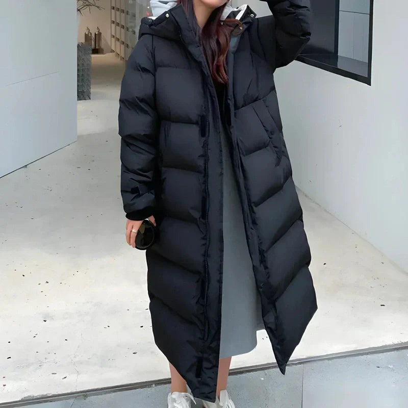 Giacca Lunga Donna in Tessuto Antivento Stile Elegante