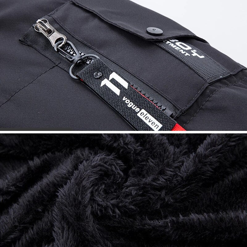Parka Uomo con Cappuccio e Finitura in Pelliccia Caldo Funzionale