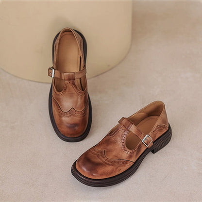 Mara | Scarpe Mary Jane in Pelle con Plateau