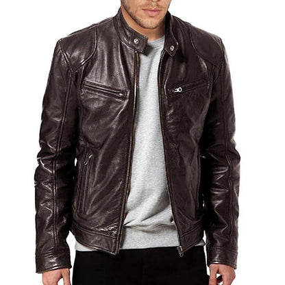 Giacca Uomo in Pelle Slim Fit Casual - Vesarelli