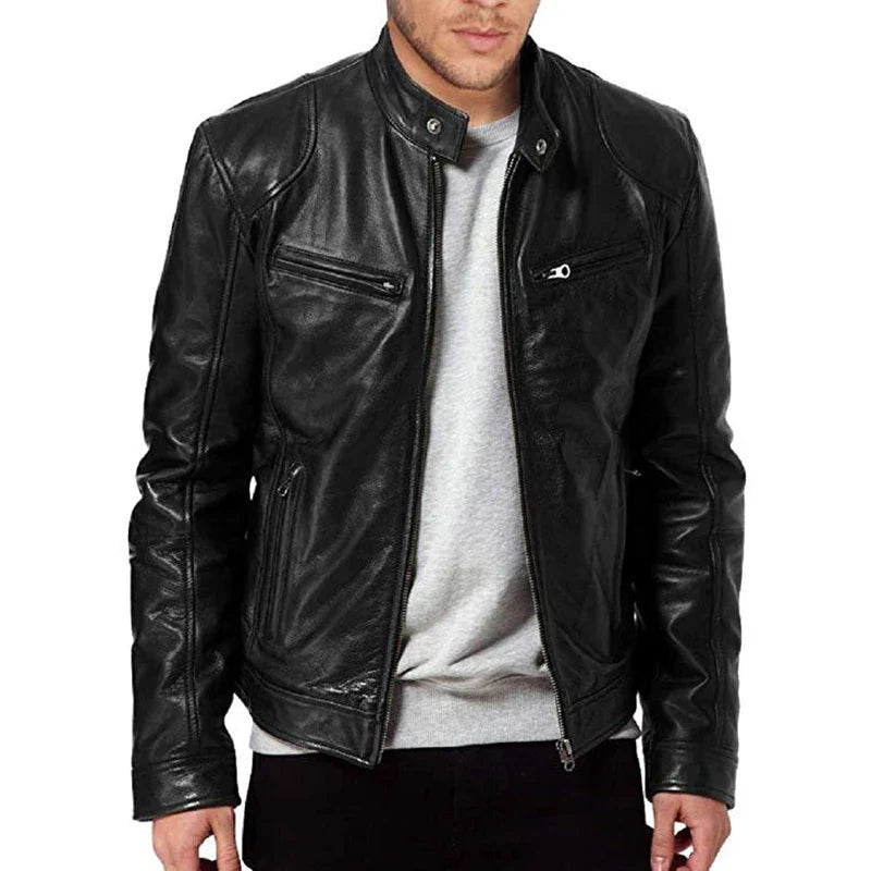 Marco | Giacca in Pelle Casual Uomo Slim Fit 1