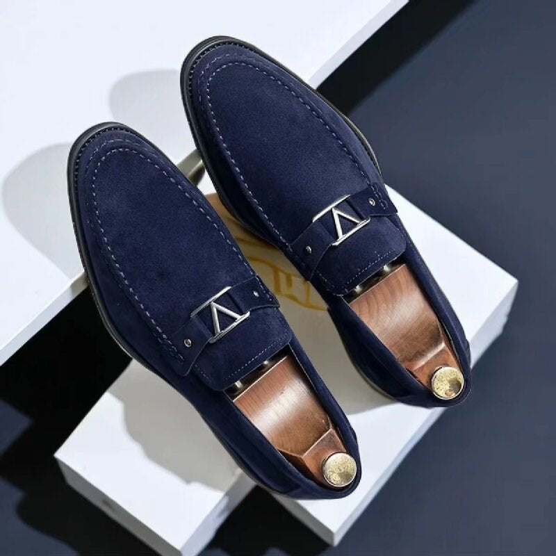Marco | Uomo Mocassino Scamosciato Slip-On Fibbia Metallica 2