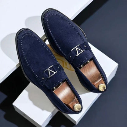 Marco | Uomo Mocassino Scamosciato Slip-On Fibbia Metallica 2