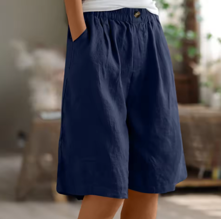 Marta | Pantaloncini Casual Morbidi blu scuro