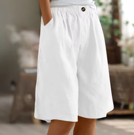 Marta | Pantaloncini Casual Morbidi Bianco