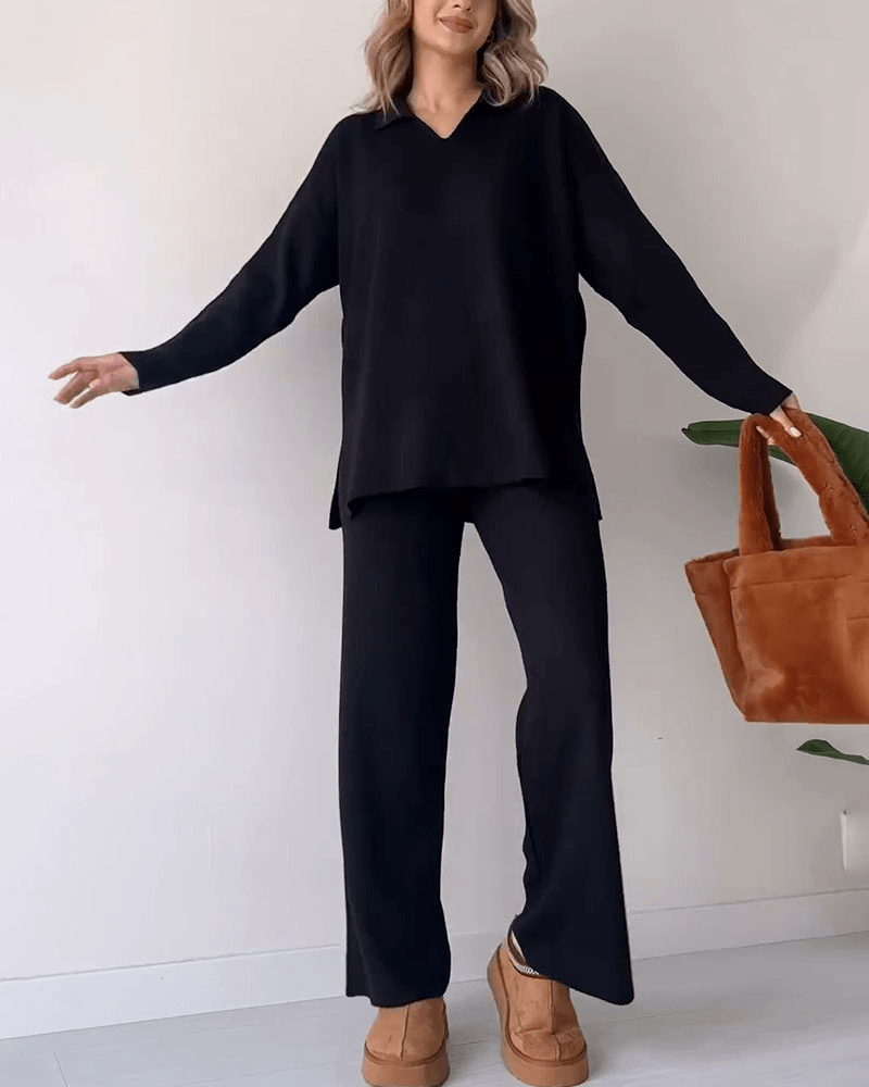 Marta | Set Due Pezzi Con Top e Pantaloni Nero