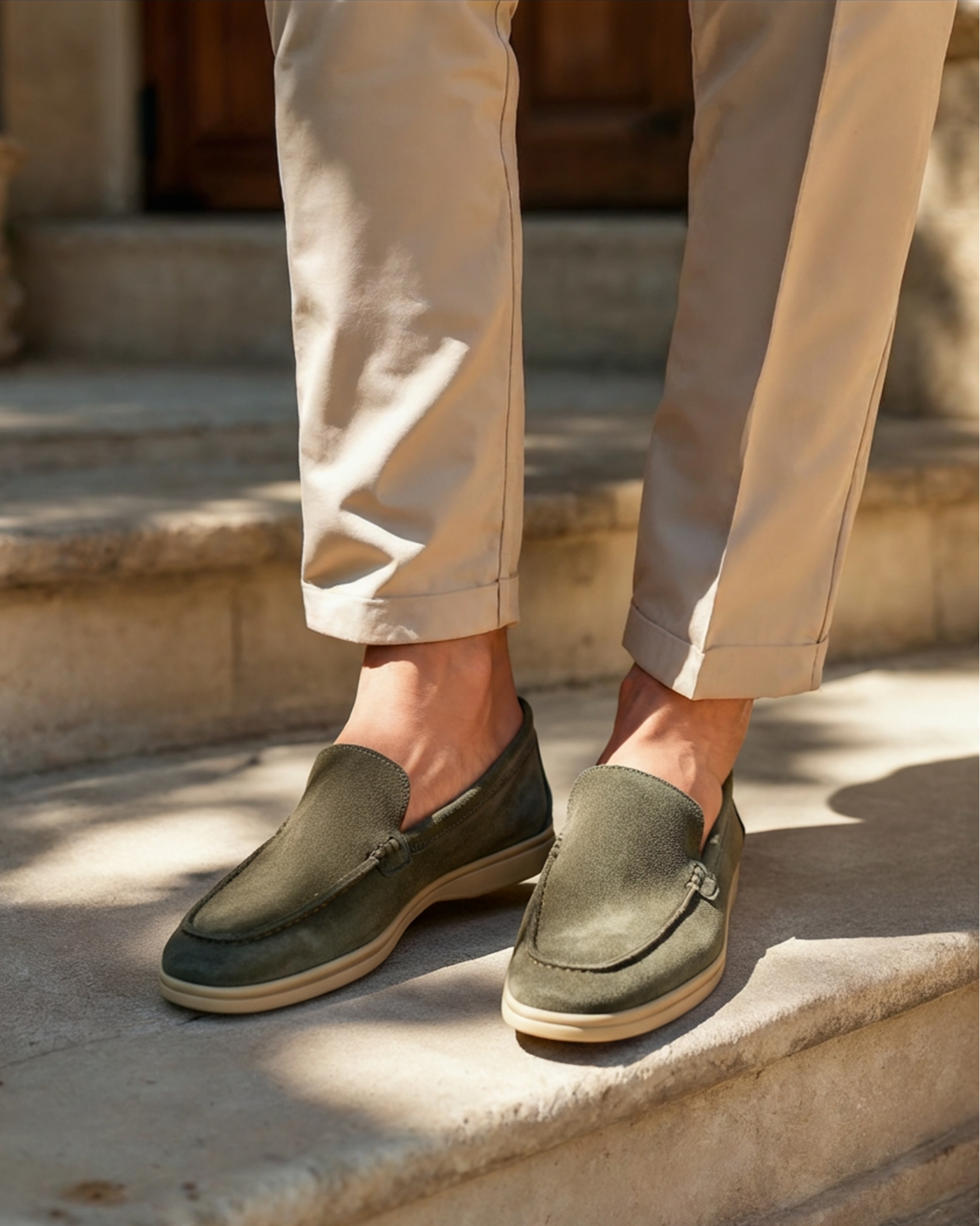 Mocassini Uomo in Pelle Scamosciata Slip On Classici - Vesarelli