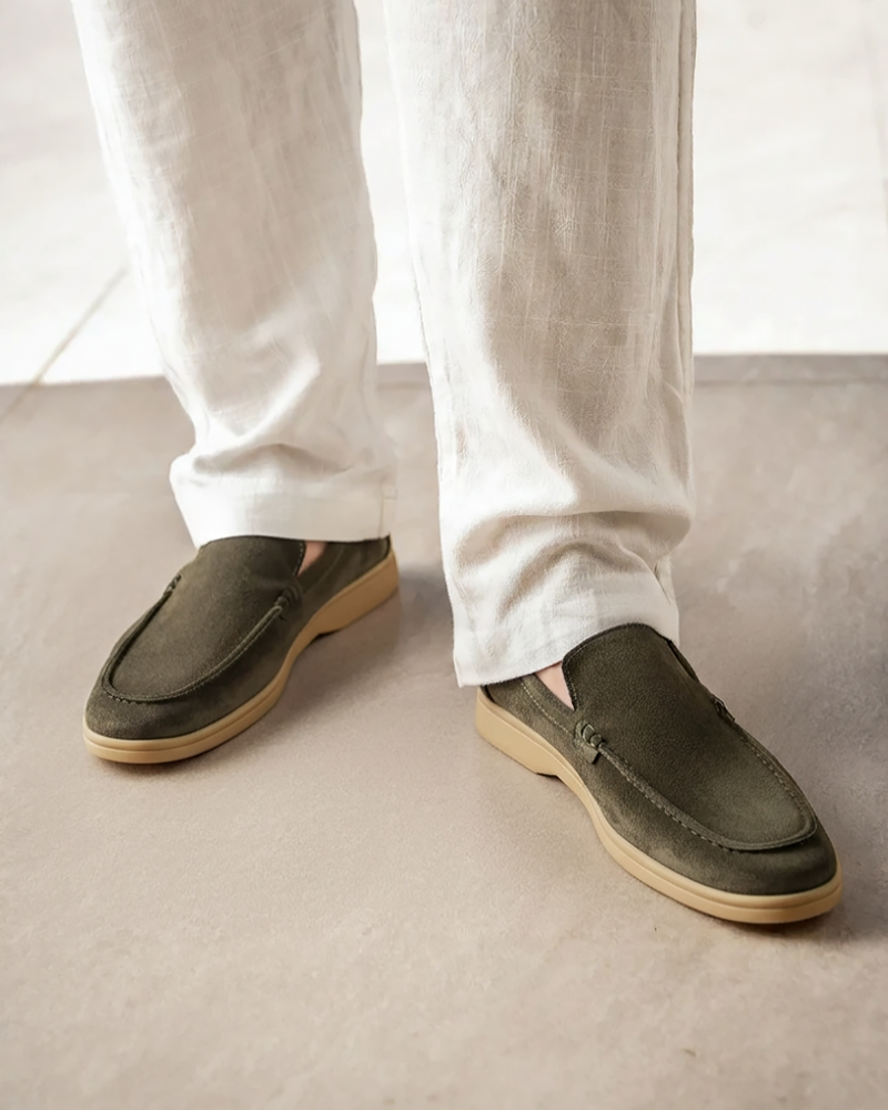 Mavero | Loafers Uomo Mocassini in Pelle Scamosciata Slip On 1