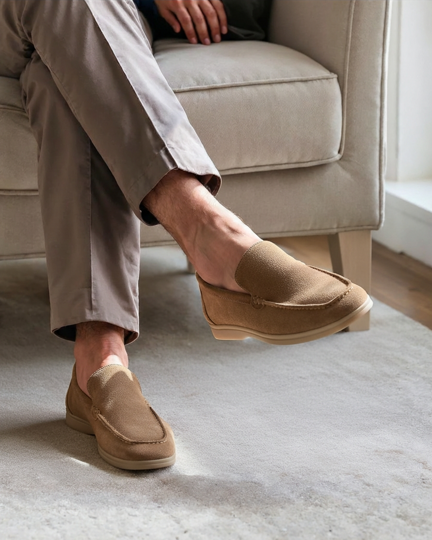 Mavero | Loafers Uomo Mocassini in Pelle Scamosciata Slip On 3