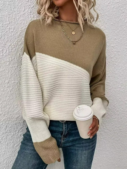 Mavlone | Maglione A Blocchi Di Colore Con Maniche Lunghe Khaki