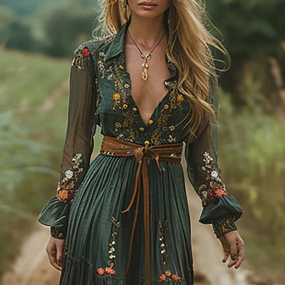 Maxi abito floreale da donna - Elegante abito estivo boho chic 1