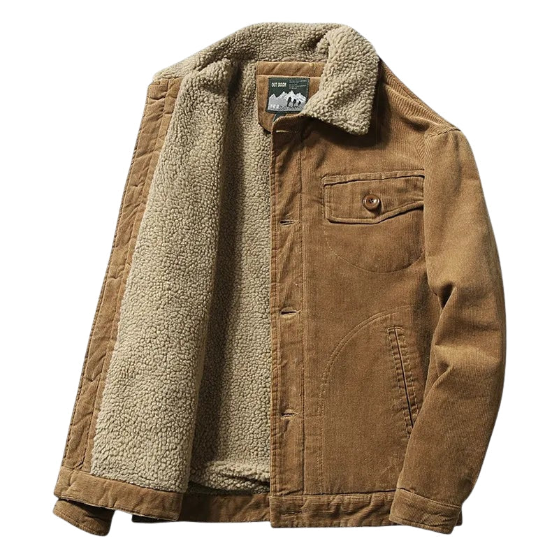 Giacca Trucker Uomo in Velluto a Coste con Fodera Sherpa