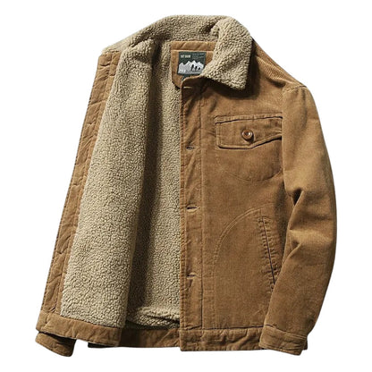 Giacca Trucker Uomo in Velluto a Coste con Fodera Sherpa