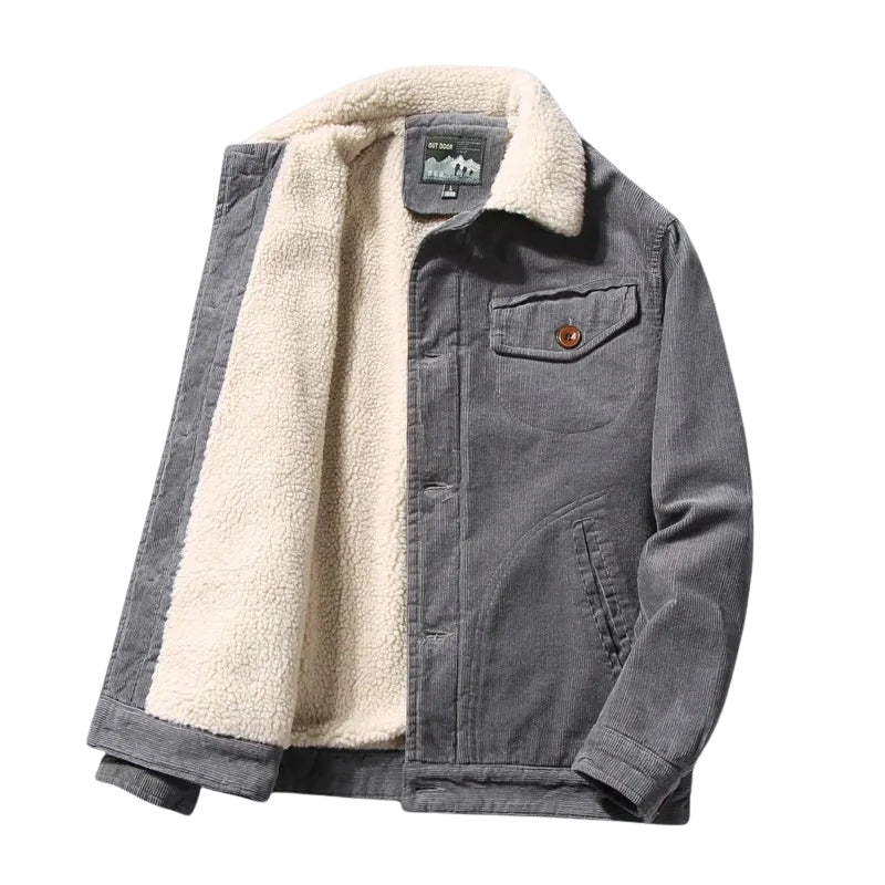 Giacca Trucker Uomo in Velluto a Coste con Fodera Sherpa