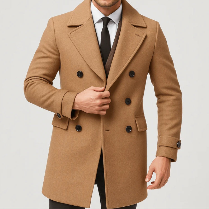 Cappotto Lungo Uomo Doppio Petto Elegante