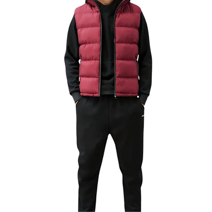 Smanicato Uomo Imbottito con Tasche con Zip