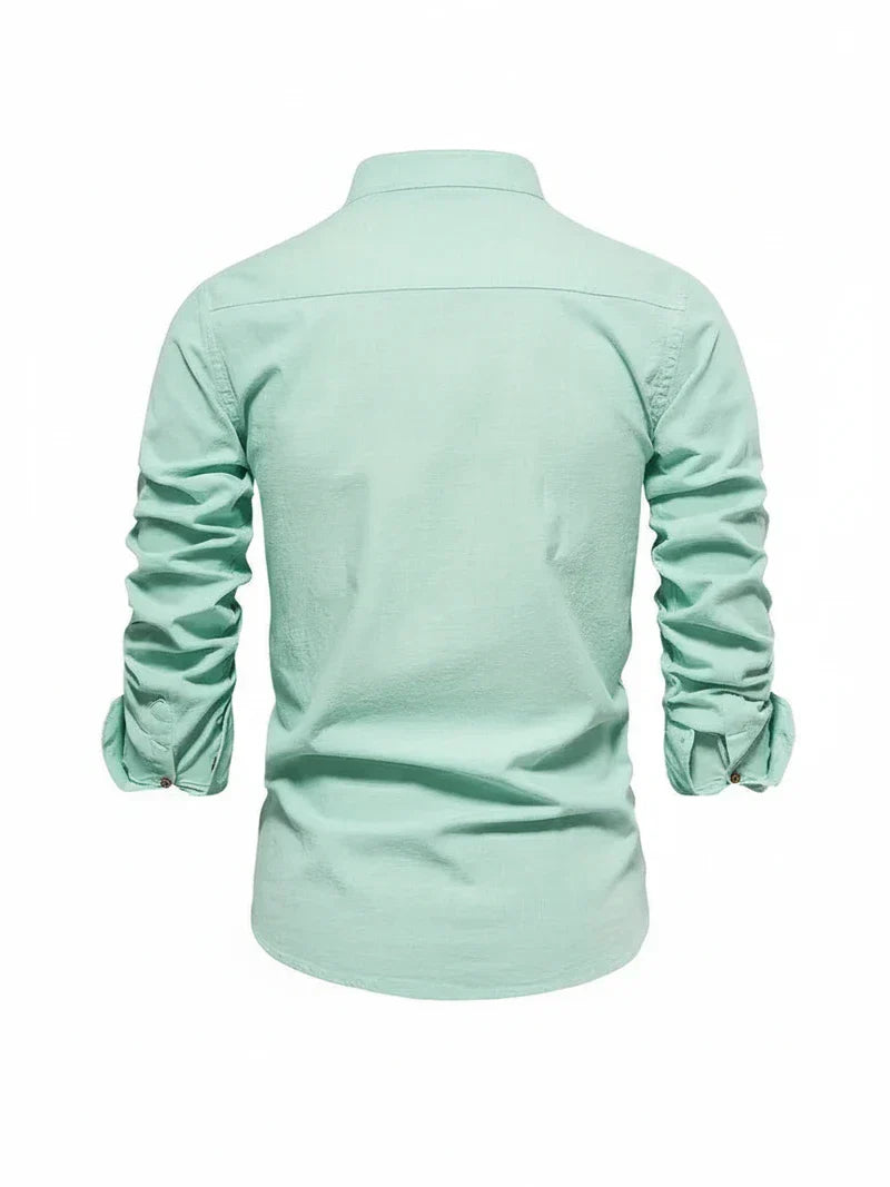 Polo Uomo Collo Alto con Bottoni Stile Casual