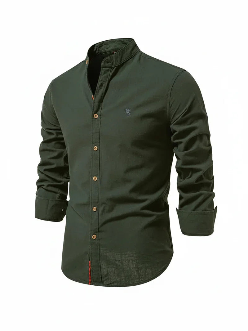 Polo Uomo Collo Alto con Bottoni Stile Casual