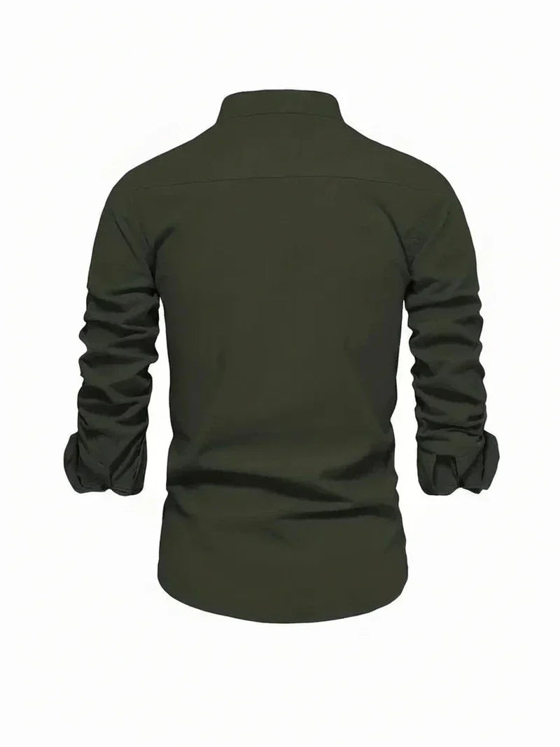 Polo Uomo Collo Alto con Bottoni Stile Casual