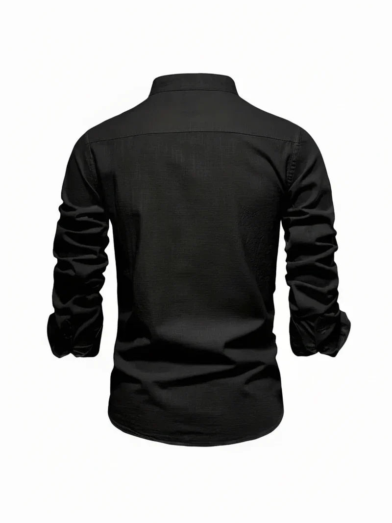 Polo Uomo Collo Alto con Bottoni Stile Casual