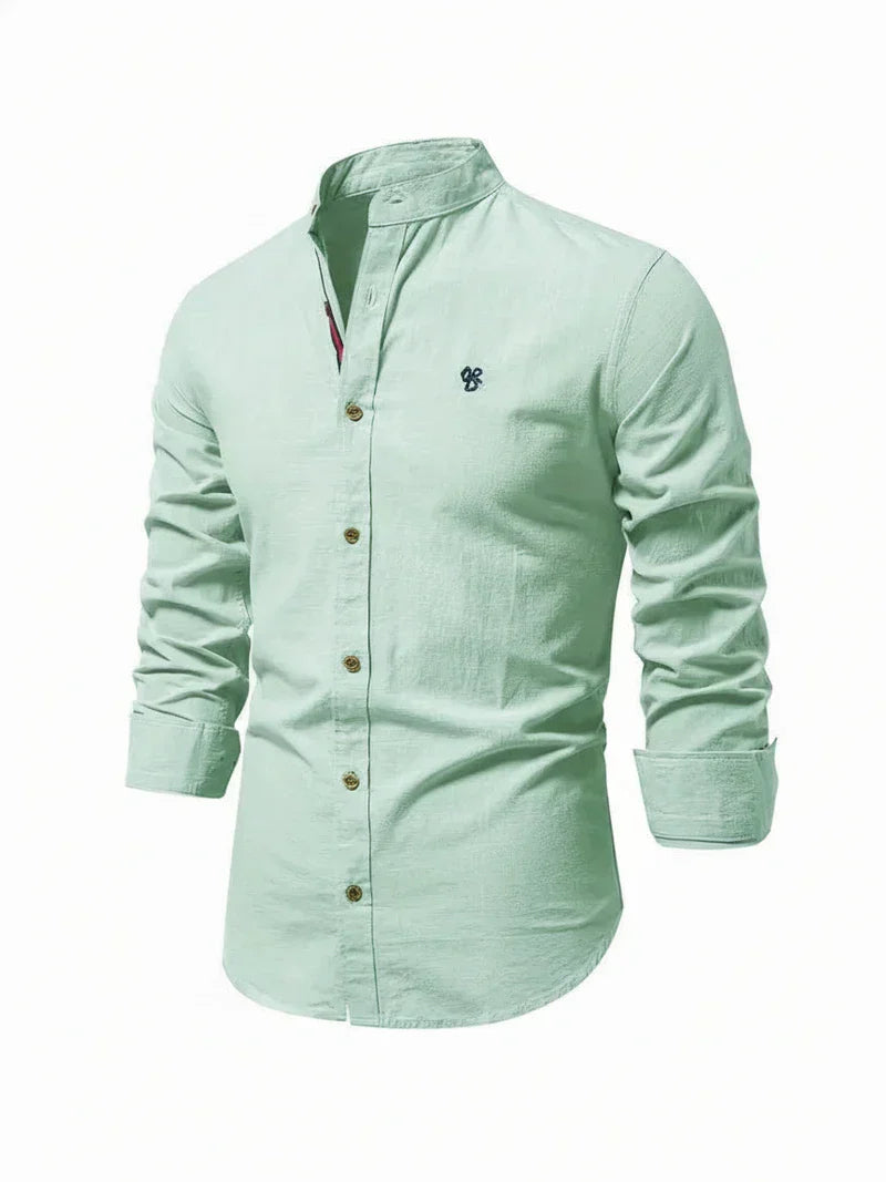 Polo Uomo Collo Alto con Bottoni Stile Casual