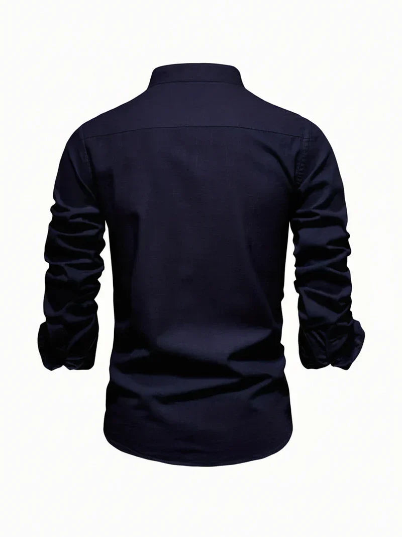 Polo Uomo Collo Alto con Bottoni Stile Casual
