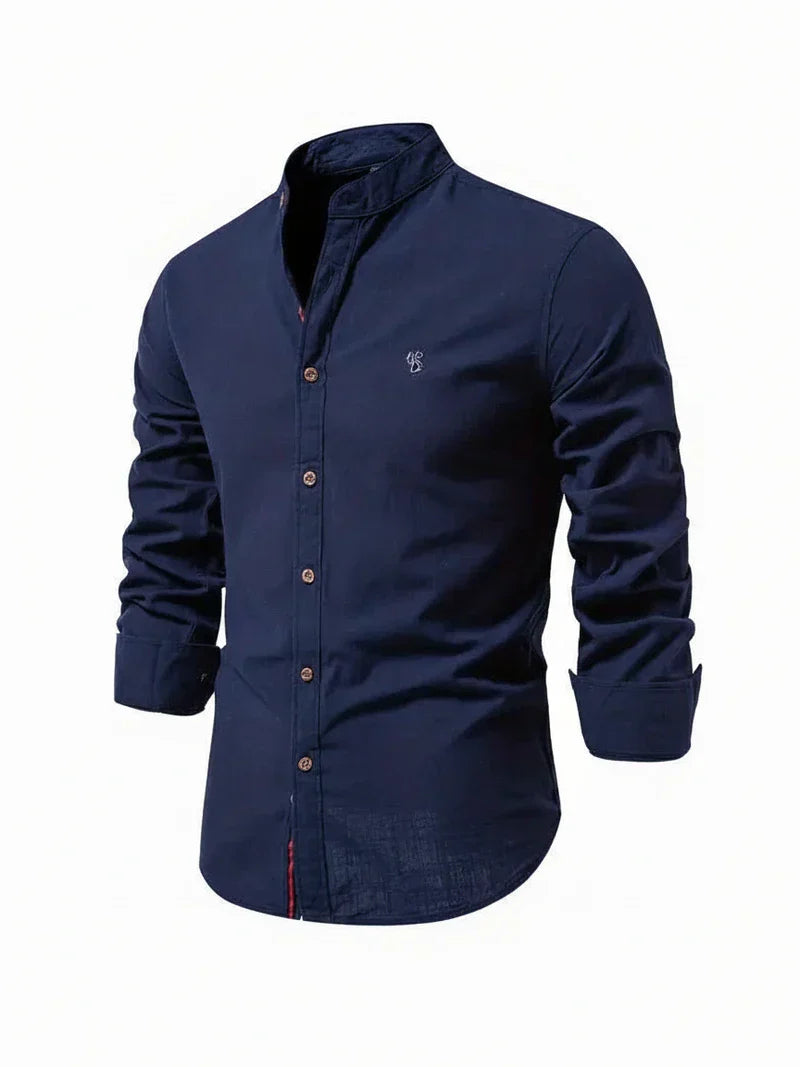 Polo Uomo Collo Alto con Bottoni Stile Casual