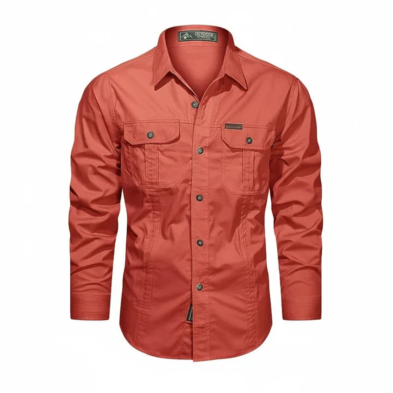 Camicia Uomo Utility Tasche Multiple Bottoni