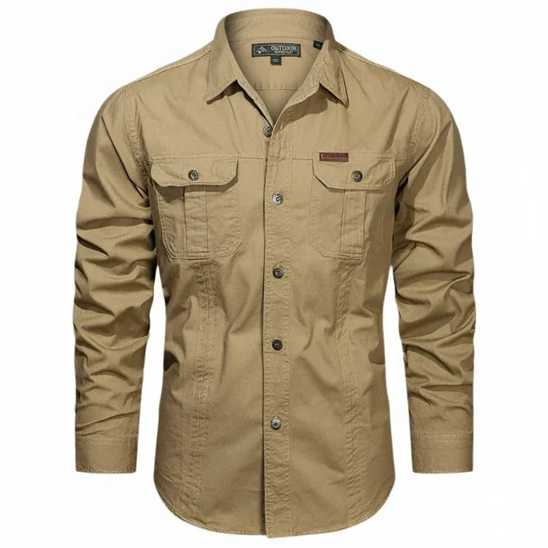 Camicia Uomo Utility Tasche Multiple Bottoni