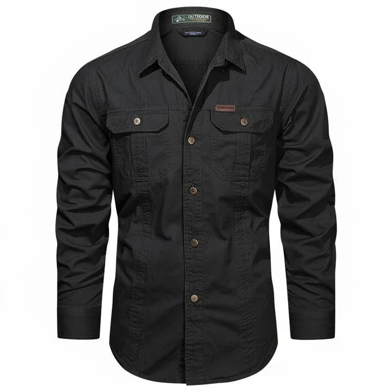 Camicia Uomo Utility Tasche Multiple Bottoni