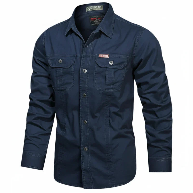 Camicia Uomo Utility Tasche Multiple Bottoni
