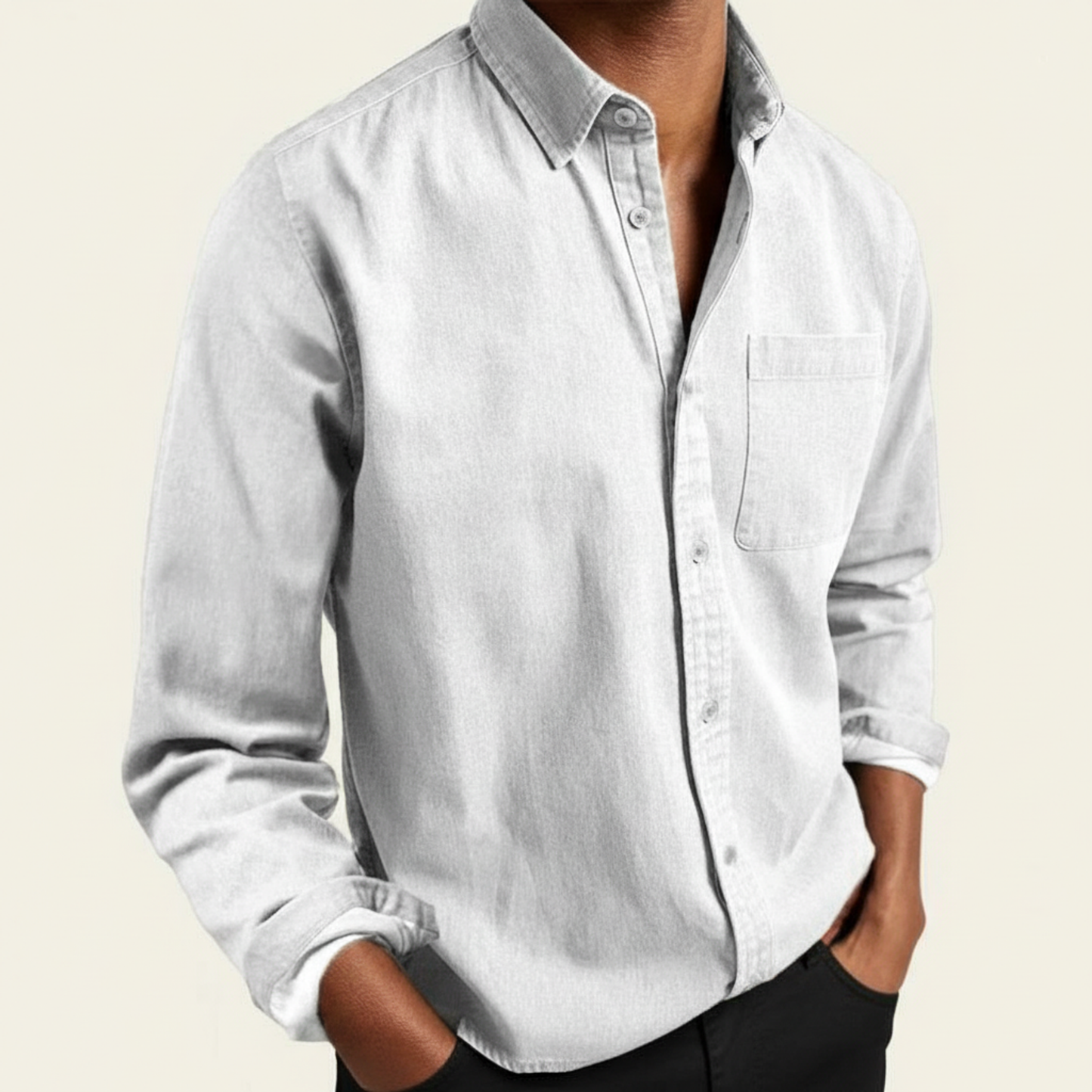 Camicia Uomo Classica Tasche Bottoni Frontali