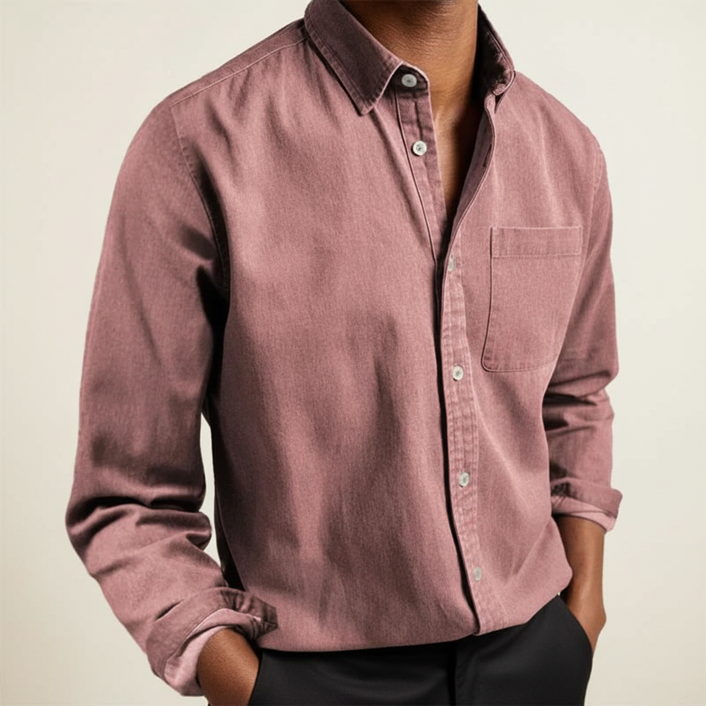 Camicia Uomo Classica Tasche Bottoni Frontali