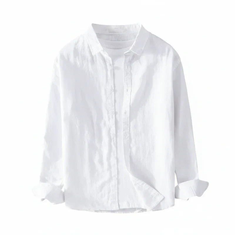 Camicia Uomo Manica Lunga Cotone Vestibilità Ampia Bottoni - Brentozzi