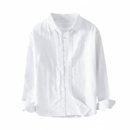 Camicia Uomo Manica Lunga Cotone Vestibilità Ampia Bottoni - Brentozzi