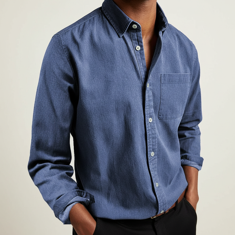 Camicia Uomo Classica Tasche Bottoni Frontali