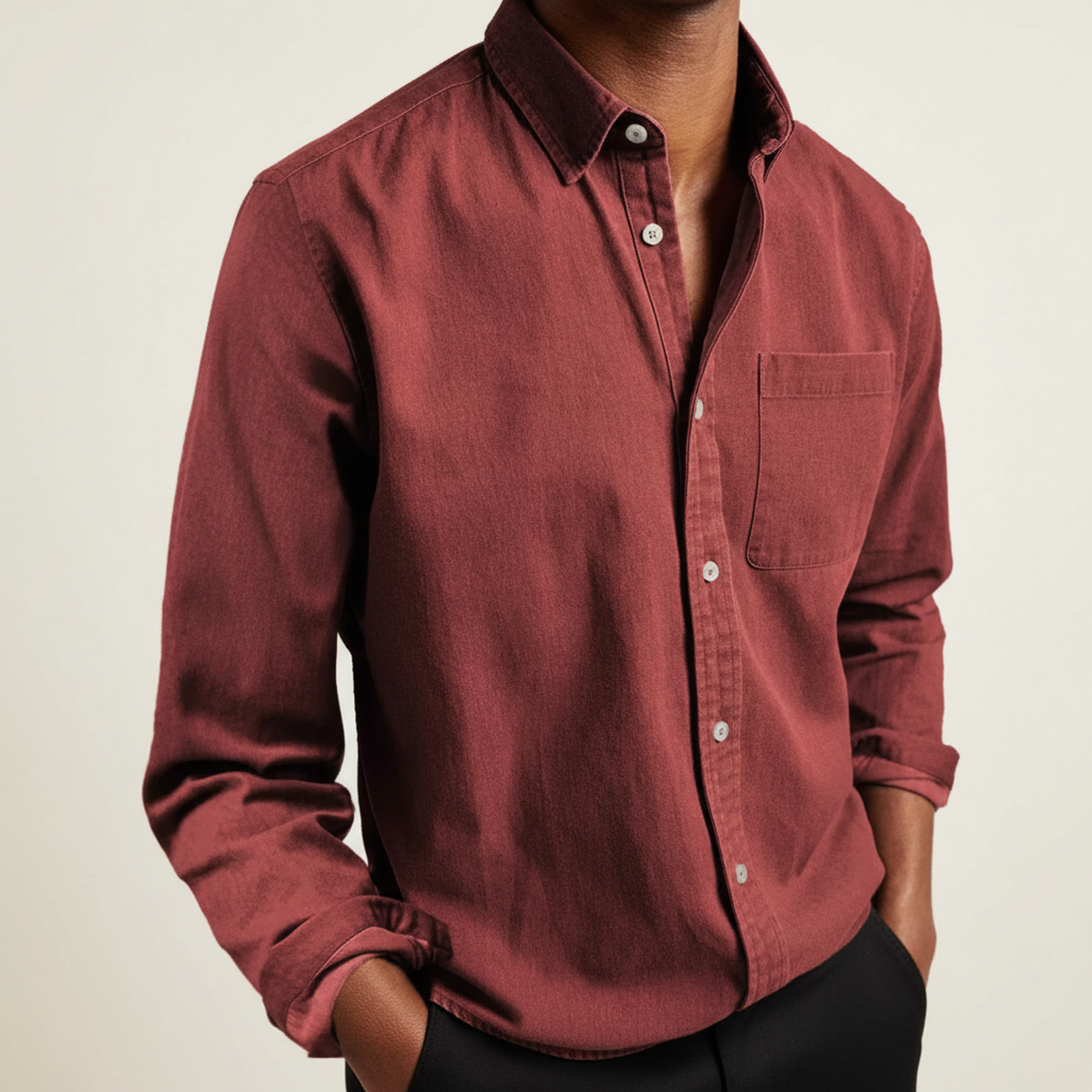 Camicia Uomo Classica Tasche Bottoni Frontali